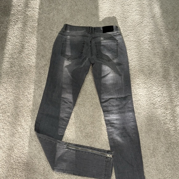 Anine Bing Skinny Double Zip Gray Jeans 24 - Picture 3 of 6